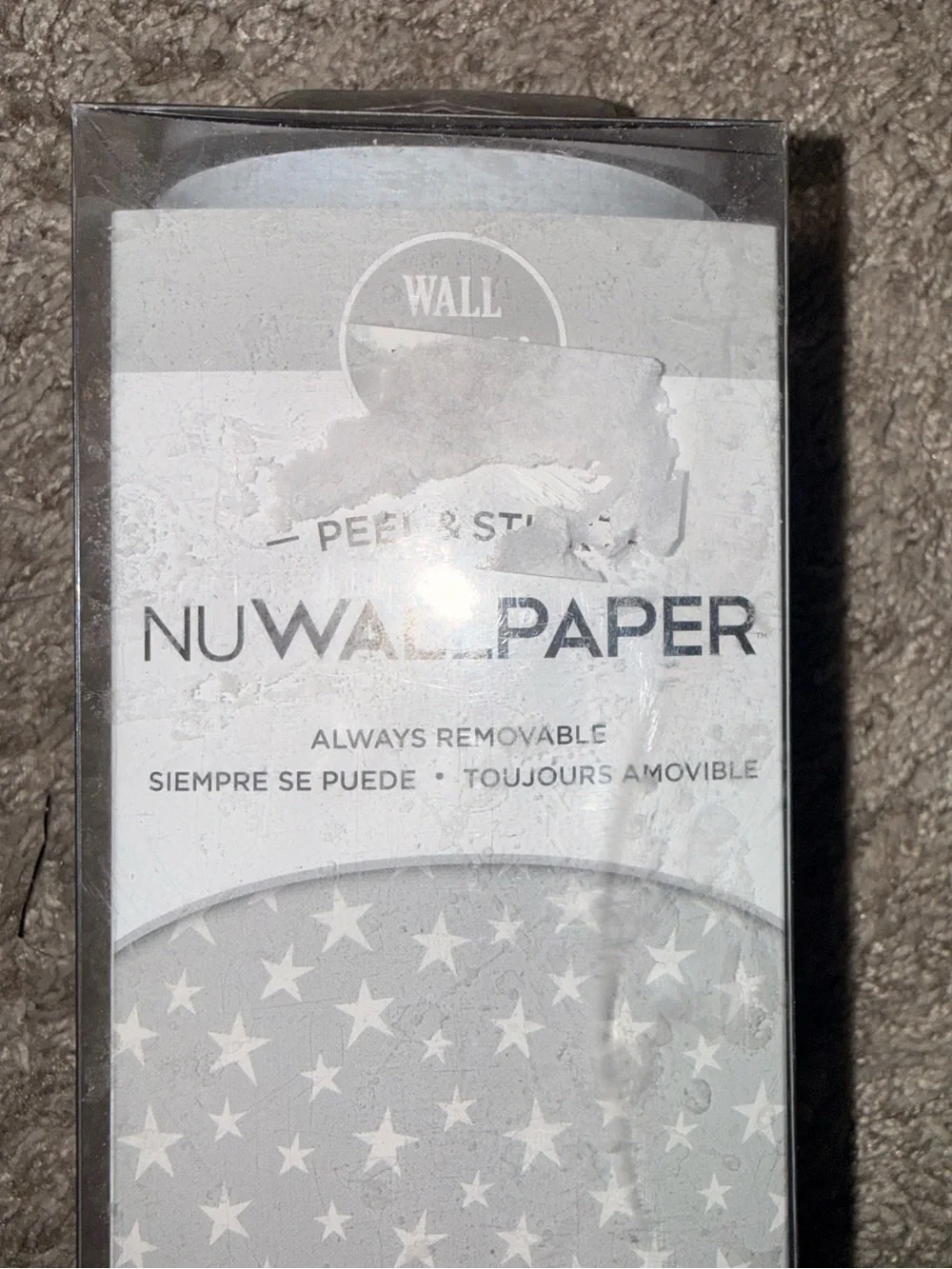 Nuwallpaper peel and stick wallpaper star print NEW one roll - made in the USA